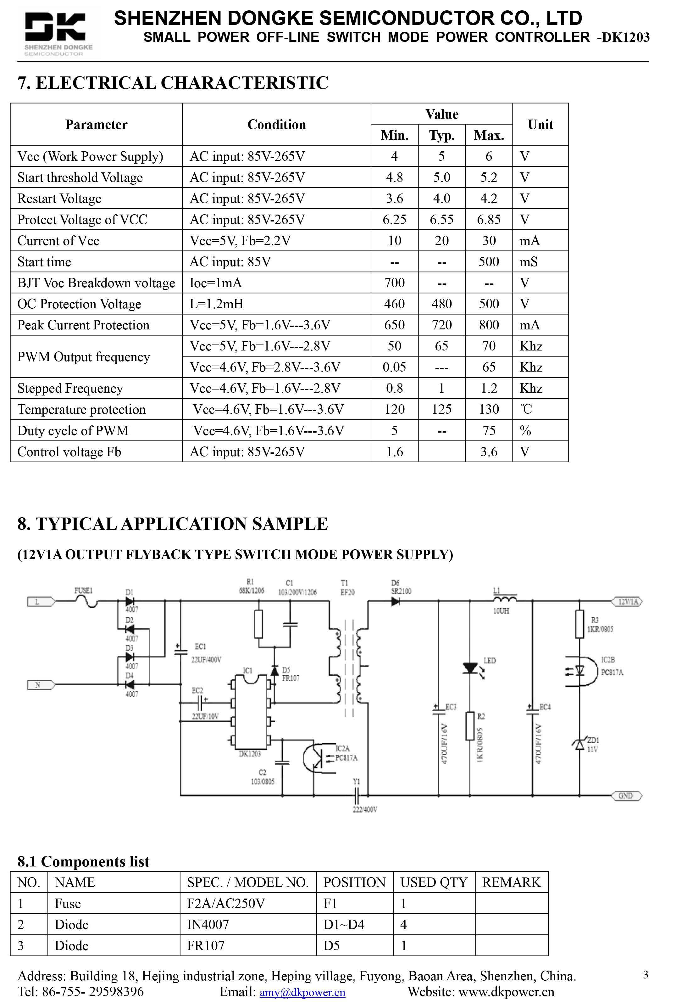 2 con IC: DK1203 DIP-8 DIP mới và chính hãng