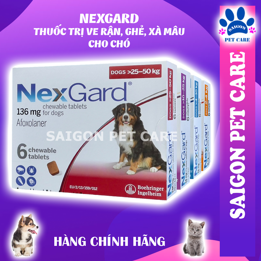 Thuốc diệt ve rận, ghẻ, bọ chét Nexgard cho chó (1 viên)