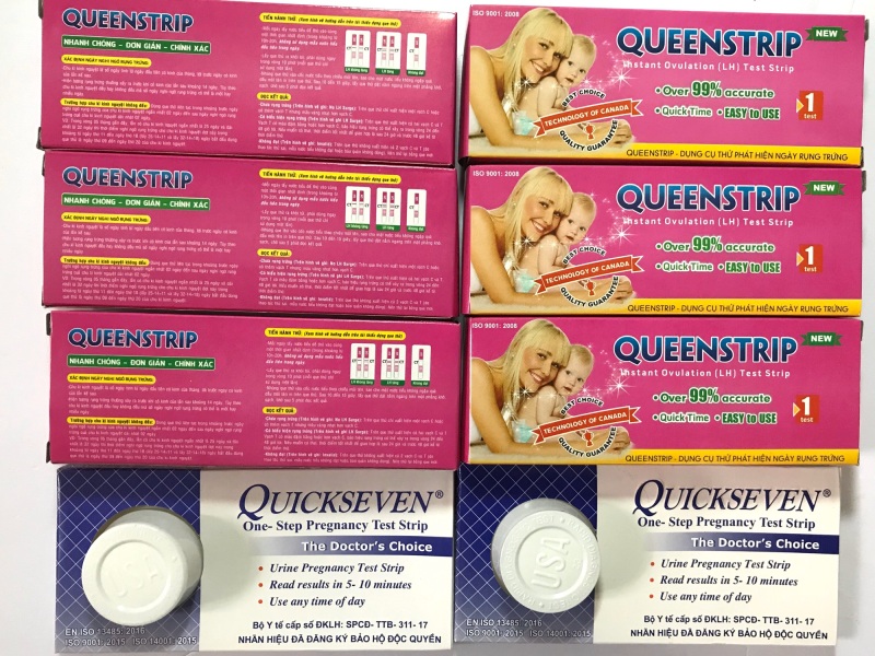 Combo 6 que thử rụng trứng Queenstrip New tặng 2 que Quickseven nhập khẩu