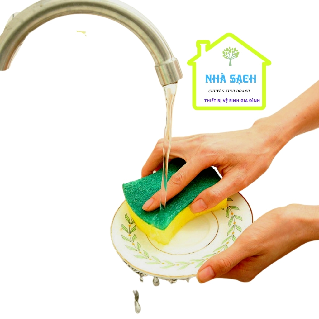 COMBO 2 Miếng Bọt Biển 2  Mặt Rửa Chén Tiện Lợi
