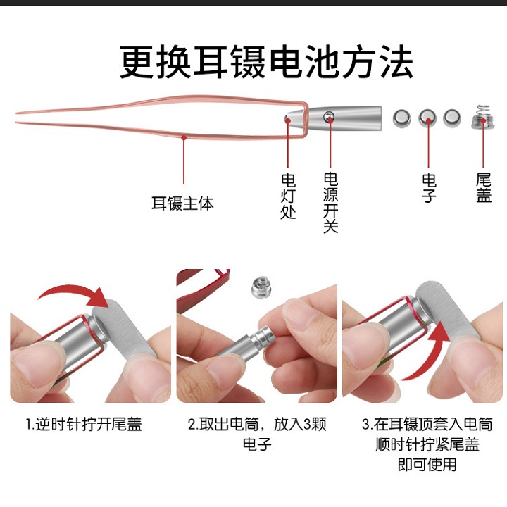 [HCM]Dụng cụ lấy ráy tai có đèn soi