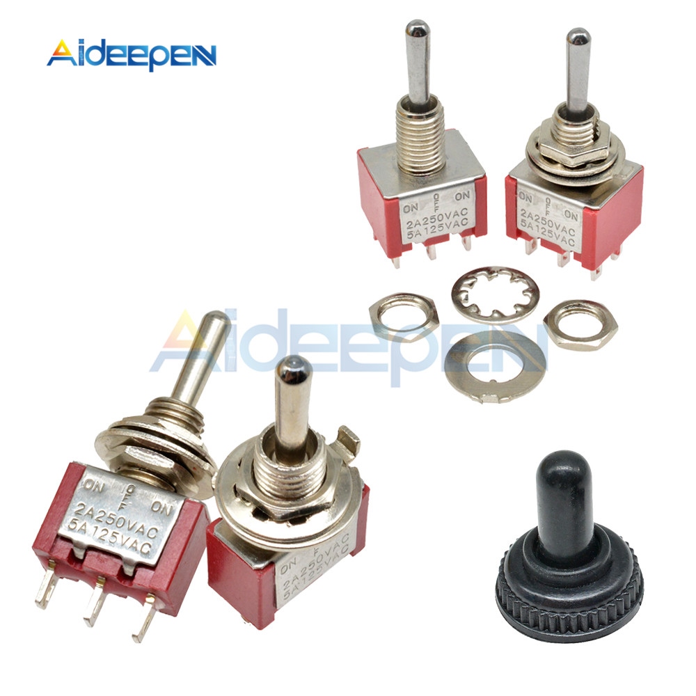 MTS 123 MTS 223 Self Resetting Toggle Switch ON OFF ON 3 Pin 6 Pin Switch Silver Contactor 125V 5A 250V 2A 3 Positions Switch