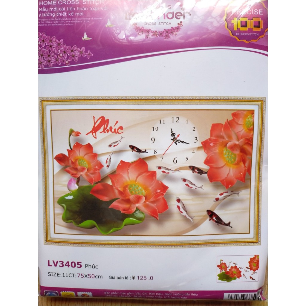 X8064-Tranh thêu chữ thập chữ phúc