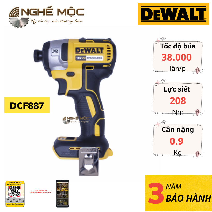 Máy bắt vít dewalt dcf887