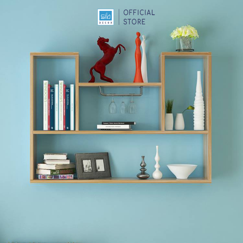 Giá Sách Treo Tường Sáng Tạo Với Kết Cấu Giấu Chân Chắc Chắn SIB DECOR (Nhiều màu)