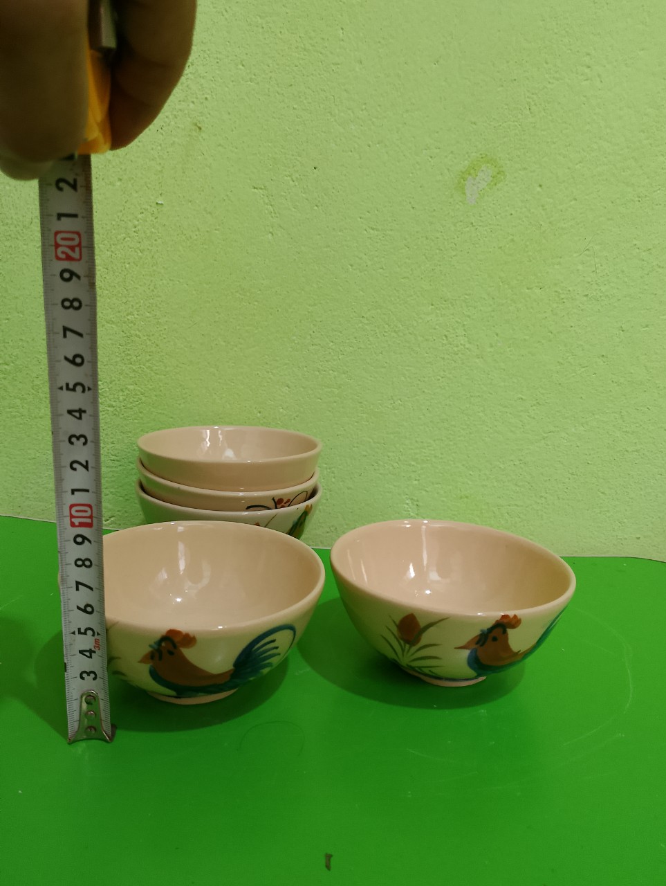 combo 10 chén cơm vẽ con gà ( loại thường sành )