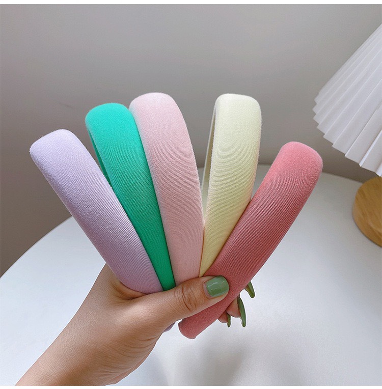 CX05 Cài tóc băng đô bờm tóc nũ cài xốp màu trơn pastel xinh xắn nhã nhặn