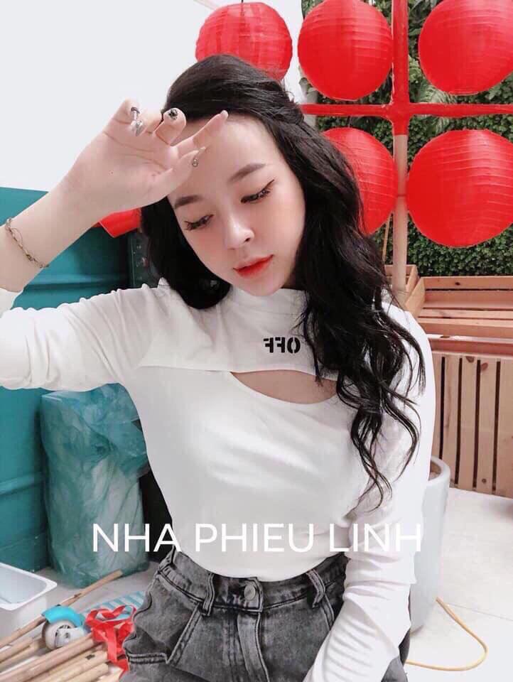Áo thun tay dài có khoét cổ