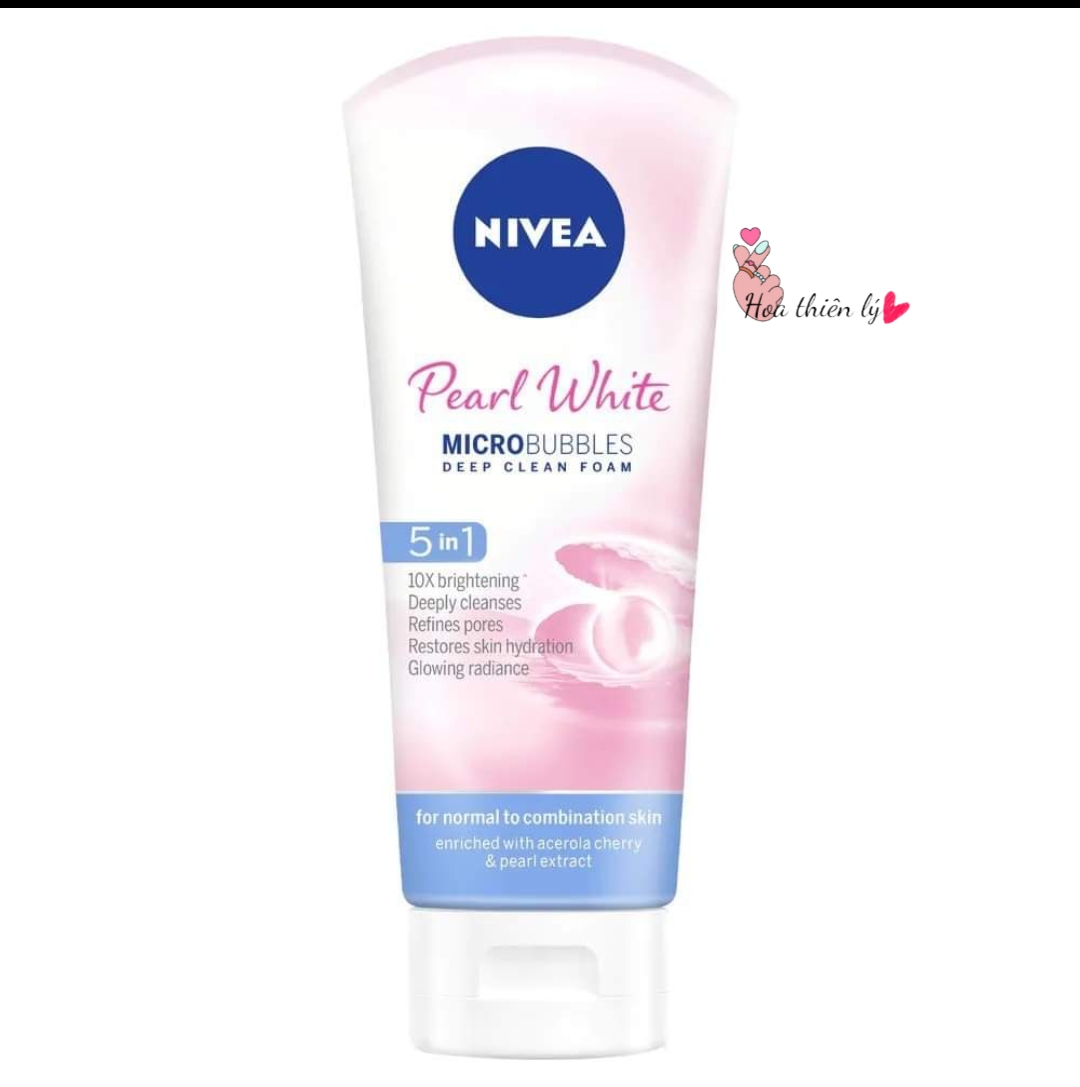Sữa rửa mặt NIVEA Pearl White giúp trắng da ngọc trai (100g)