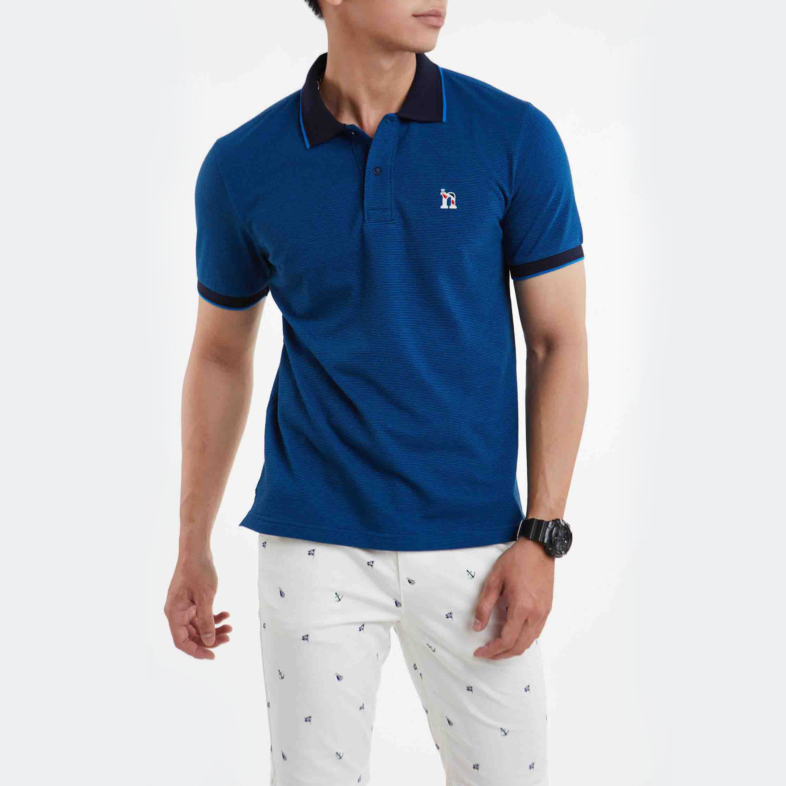 NINOMAXX Áo polo Basic Nam tay ngắn trơn phom slim có cổ 2009019