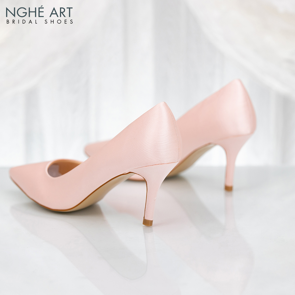Giày cưới Nghé Art satin trơn 305