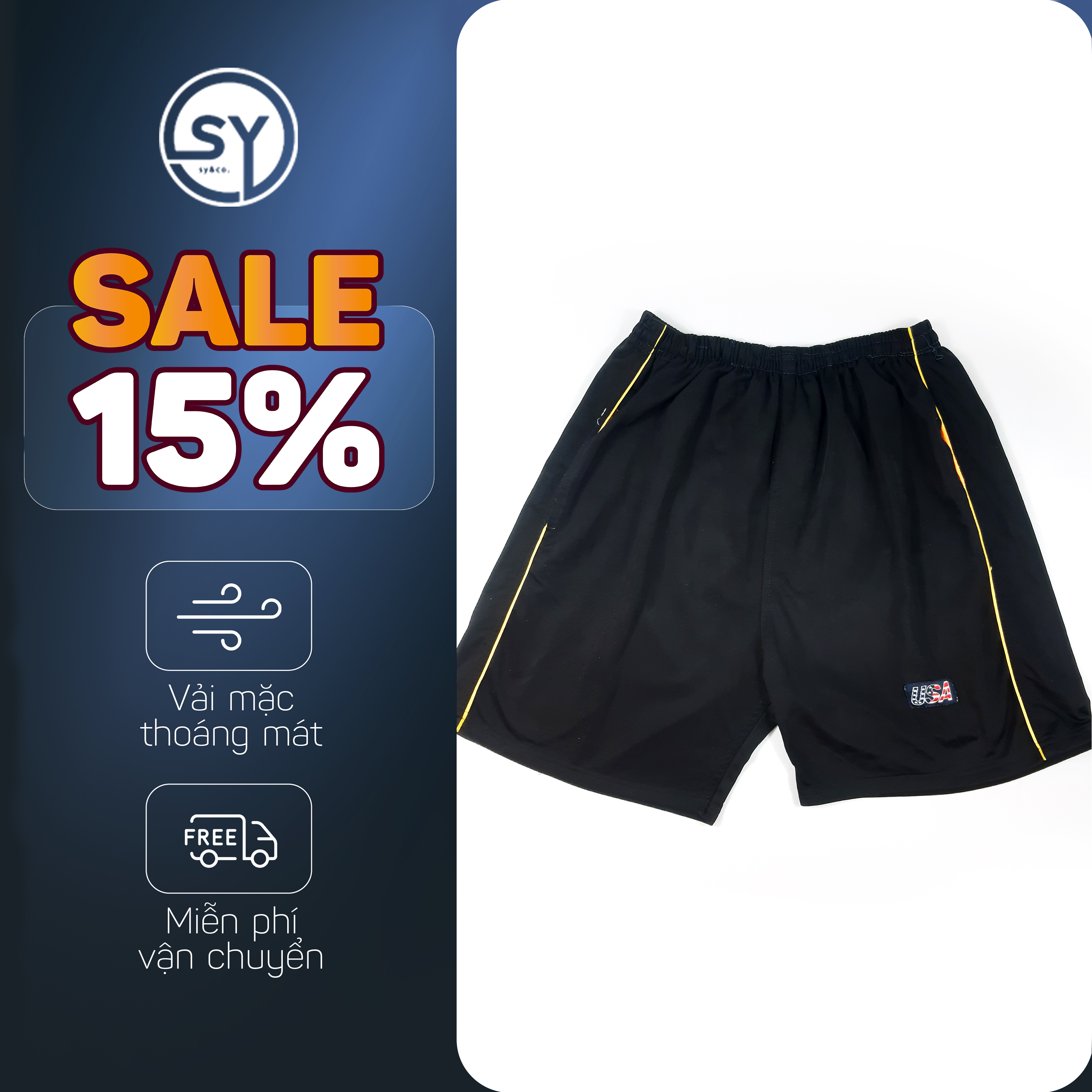 Quần đùi nam vải Cotton Siêu Mát quần short nam vải Mềm Mịn dáng thể thao