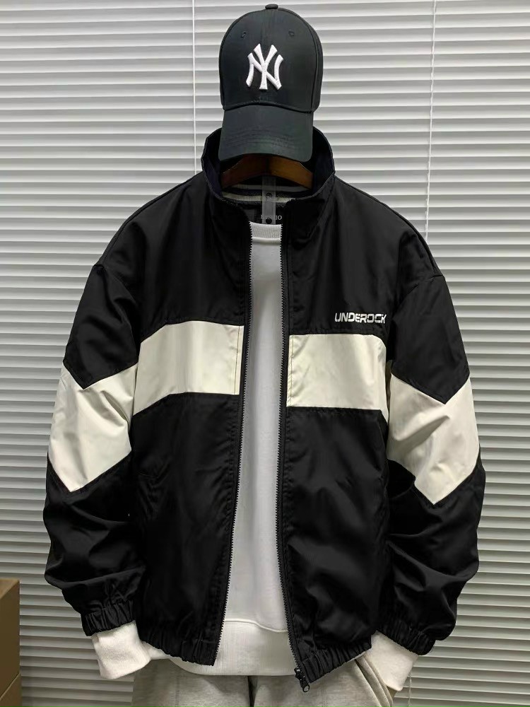 Áo khoác dù cổ trụ zipper chuẩn form unisex cá tính năng động