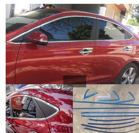 Viền Cong kính , Nẹp Chân Kính Accent  chất liệu inox 304 ( accent 2018 đến 2022 )