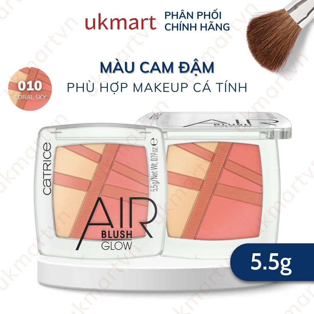 Phấn má hồng Catrice Air Blush hạt phấn nhẹ mịn lì cho lớp trang điểm tự nhiên 5,5g