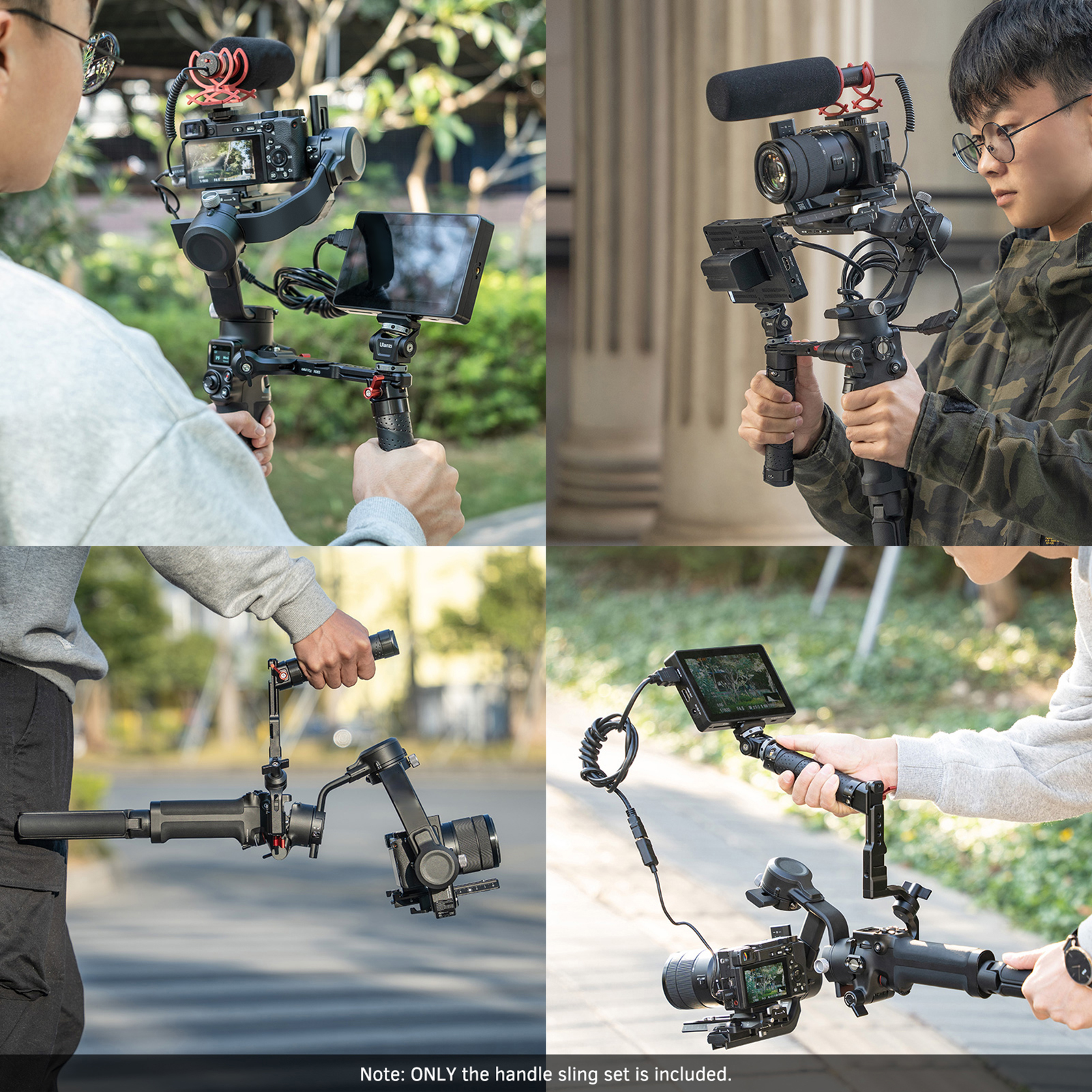 Andoer Tay Cầm Bằng Nhôm Tay Cầm Có Đế Giữ Lạnh Thông Dụng Giao Diện 1/4 3/8 Thay Thế Cho DJI Ronin S 2 / Ronin SC 2 Gimble