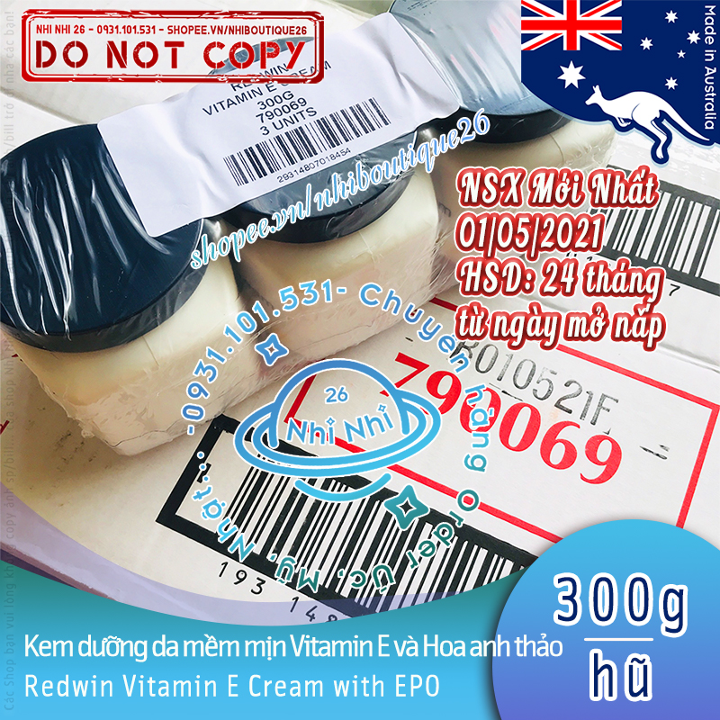 300g - Kem dưỡng Redwin Cream with Vitamin E 300g