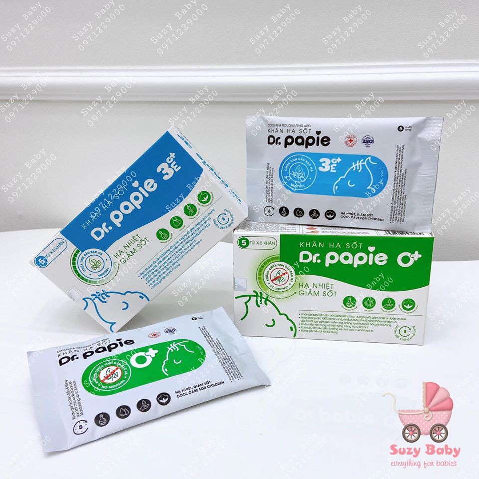 KHĂN LAU HẠ SỐT DR.PAPIE CHO BÉ