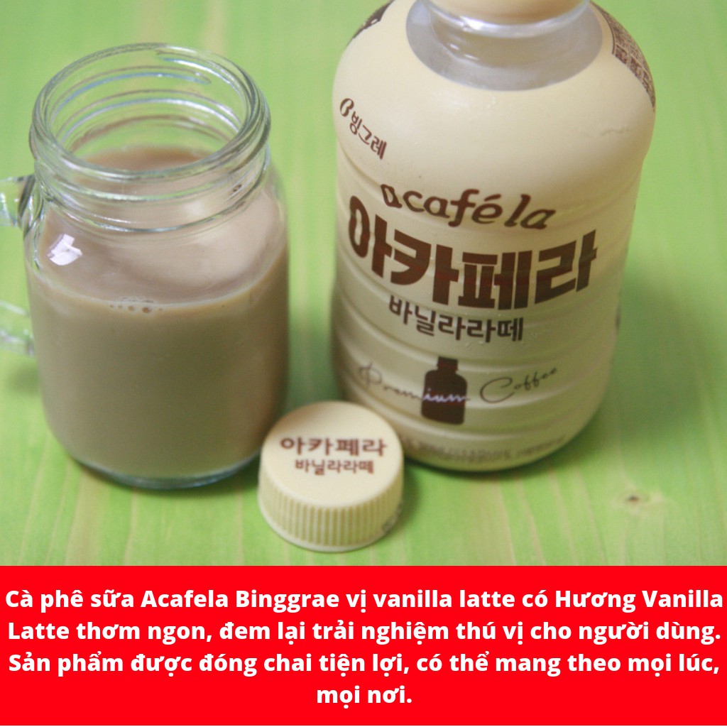 CÀ PHÊ SỮA ACAFELA BINGGRAE VỊ VANILLA LATTE CHAI 240ML