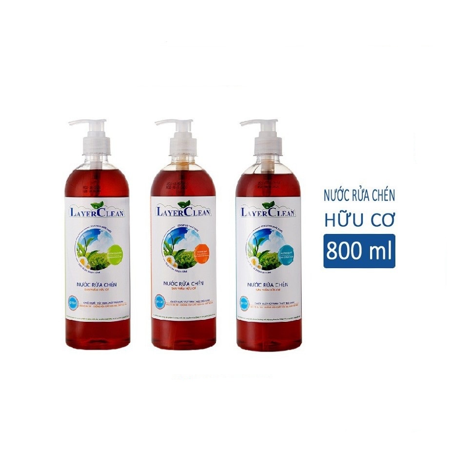 [HỎA TỐC HCM] Nước rửa chén bát hữu cơ organic Layer Clean chai 800ml