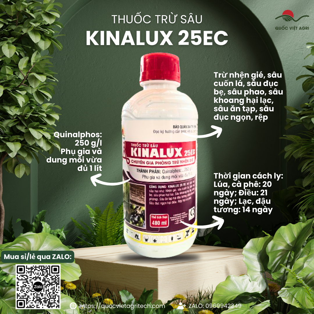Thuốc trừ sâu kinalux 25ec - phòng trừ nhện gié - quinalphos - 480ml