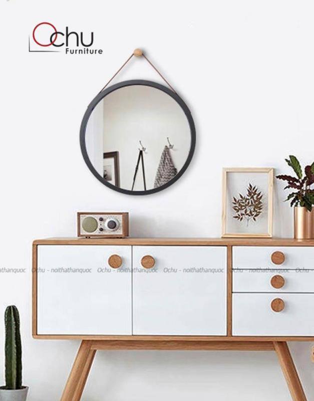 GƯƠNG TRÒN TREO TƯỜNG KHUNG GỖ HÀN QUỐC 60x60cm - MIRROR CIRCLE - Đ