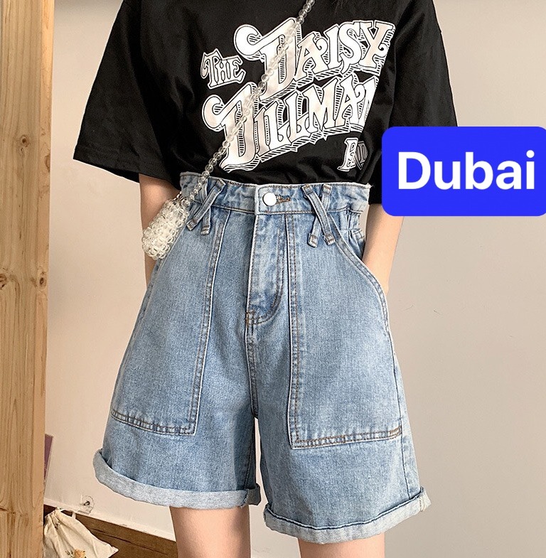QUẦN SHORT SỌT JEAN LỬNG KIỂU NGỐ NỮ CHẤT BÒ XANH NƠ CHÉO NHẬT BẢN LƯNG CAO NÂNG MÔNG DB-226 - DUBAI FASHION