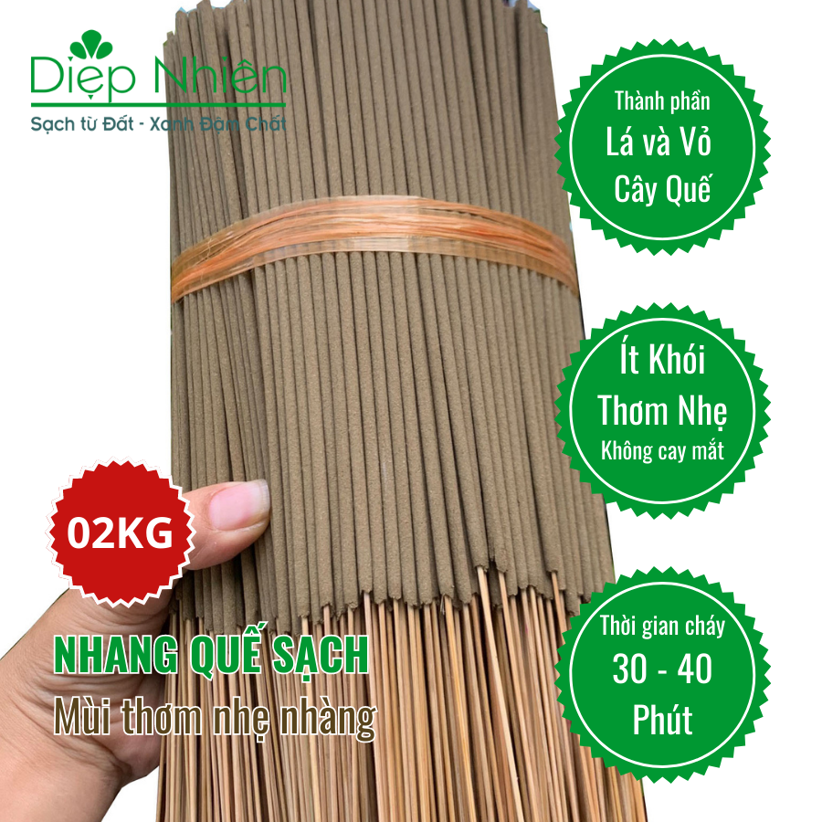 2Kg Nhang Quế sạch tự nhiên Diệp Nhiên - Thơm nhẹ ít khói