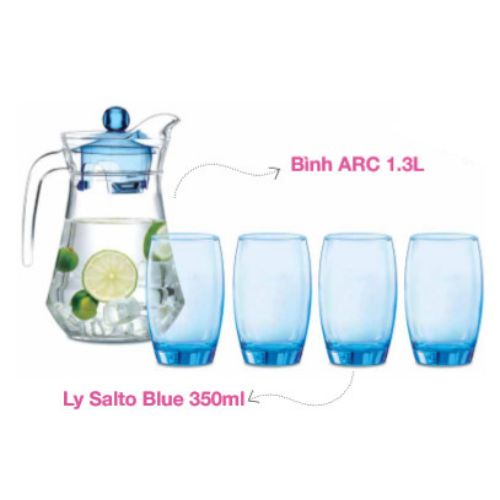 Bộ Bình Ly TT Luminarc Arc Salto Blue 5 món - LUBIV6105
