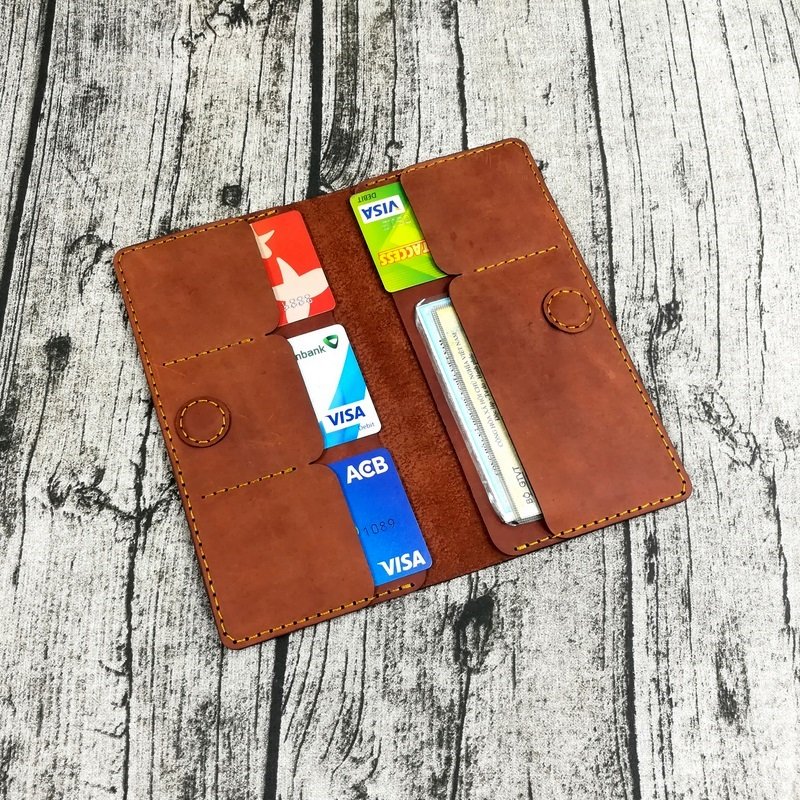 Ví dài cầm tay nam da bò handmade độc đáo