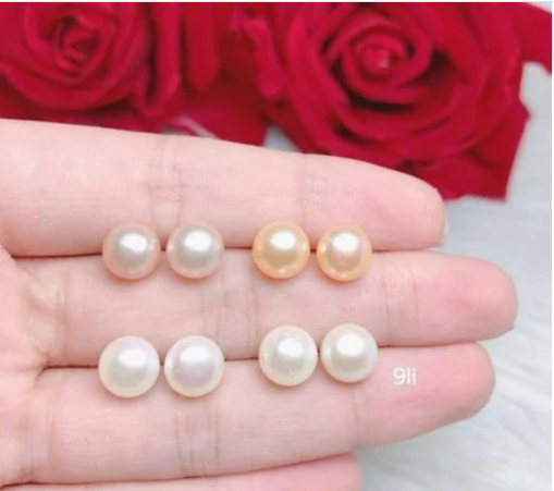[HCM]HOA TAI NGỌC TRAI THẬT KIỂU ĐƠN GIẢN HÌNH CHỤP THẬT 9ly (trắng )( trắng)