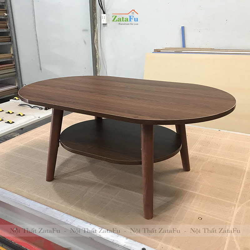 Bàn trà sofa phòng khách 2 tầng chân gỗ hiện đại bsf-07 zatafu