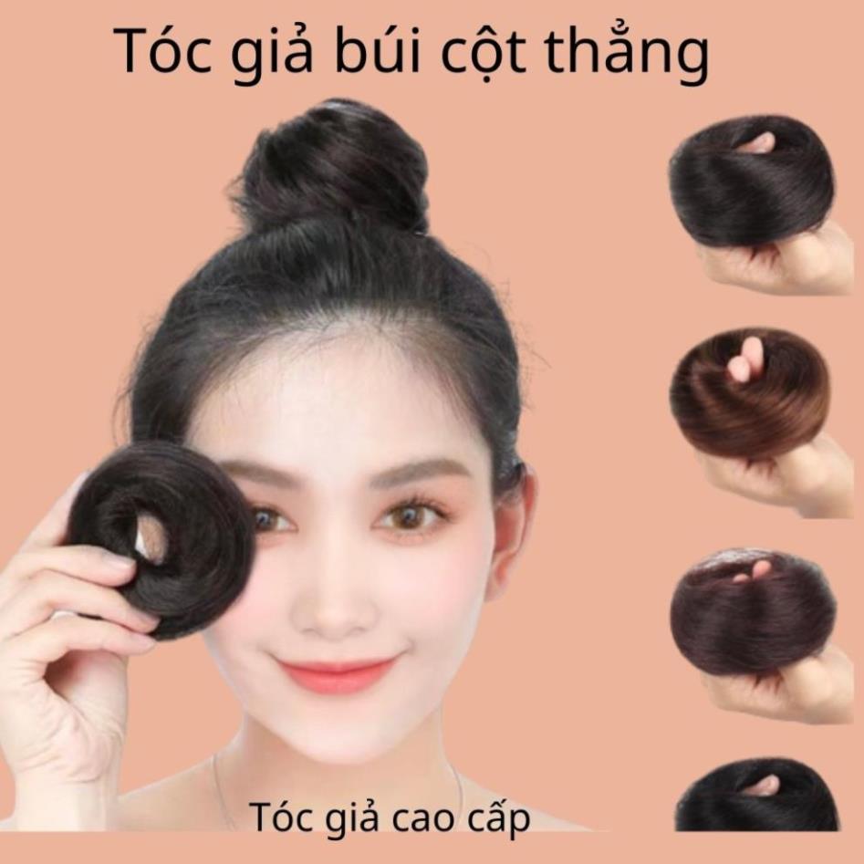 Tóc giả búi củ tỏi. búi cột thẳng tóc giả
