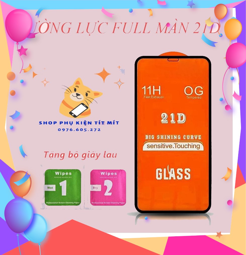 Kính cường lực 21D full màn cho Iphone
