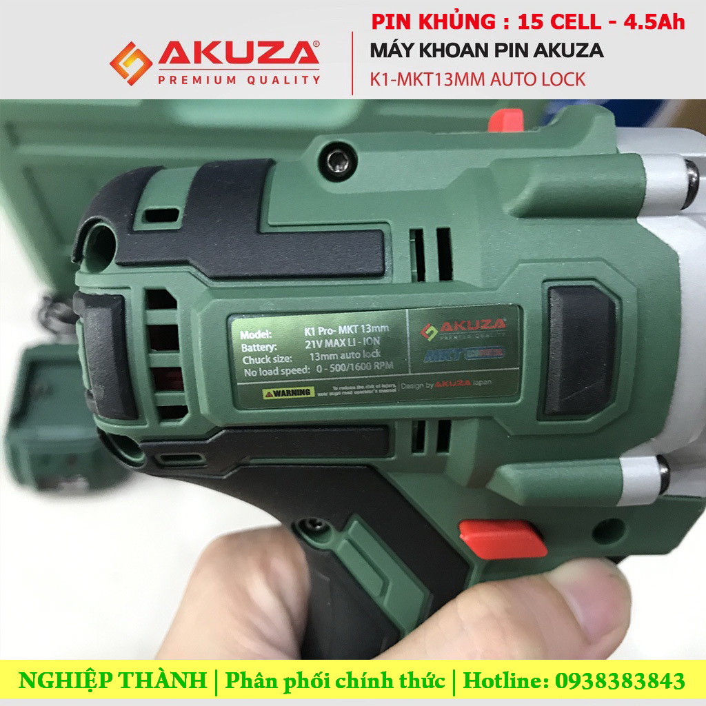 Máy Khoan Pin 21v - 3 Chức Năng K1Pro-MKT13 (2 pin 15cell - 4.5Ah)