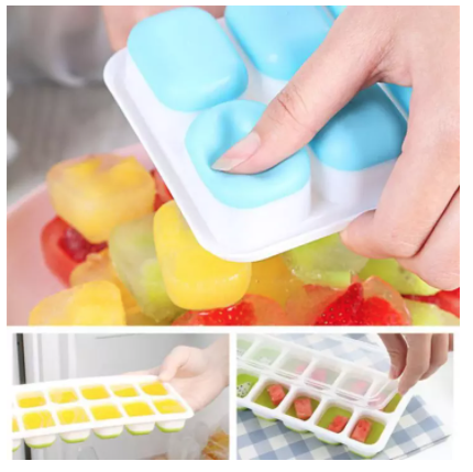 Khay làm đá silicon kèm nắp tiện lợi