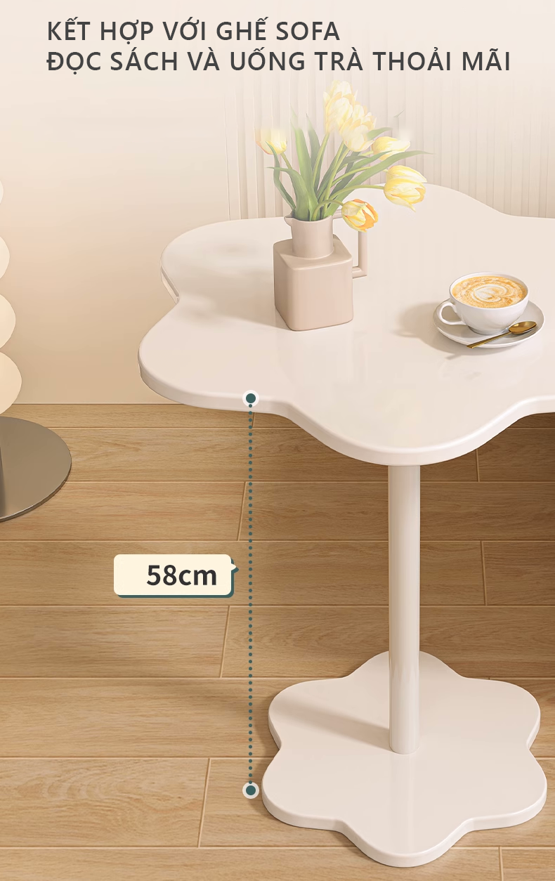Bàn trà Decor, Bàn cà phê chân sắt hình bông hoa - GM111