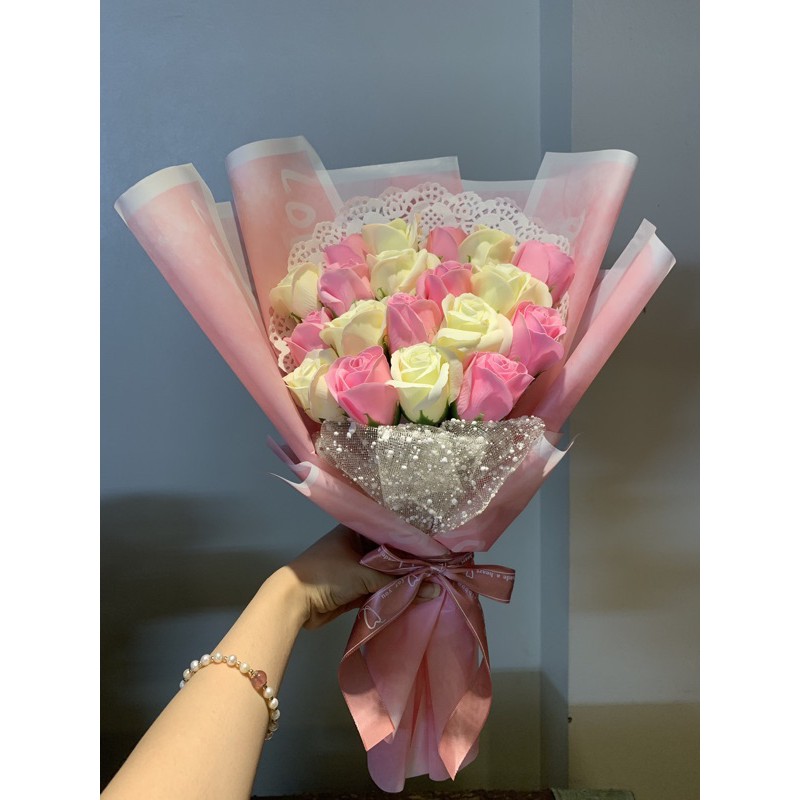 Hoa sáp thơm bó 19b mjx màu