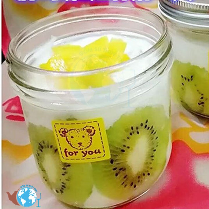 Hũ thủy tinh miệng lớn 300ml có nắp thiếc đựng sữa chua, bánh plan, pudding, đựng các loại gia vị, lọ thủy tinh đựng thực phẩm