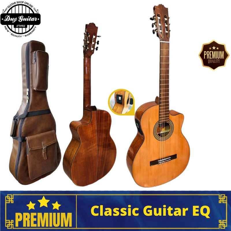 Đàn guitar classic dáng khuyết có EQ MET B12 DC250JX size lớn Gỗ hồng đào full solid chất lượng cao Duy Guitar Store dòng đàn ghitar cổ điển âm thanh tốt giá tốt