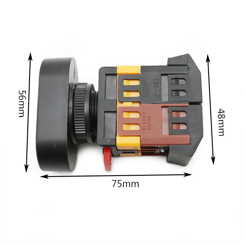 Nút nhấn On/Off phi 22 có đèn, công tắc nhân đôi 220VAC - TBD64