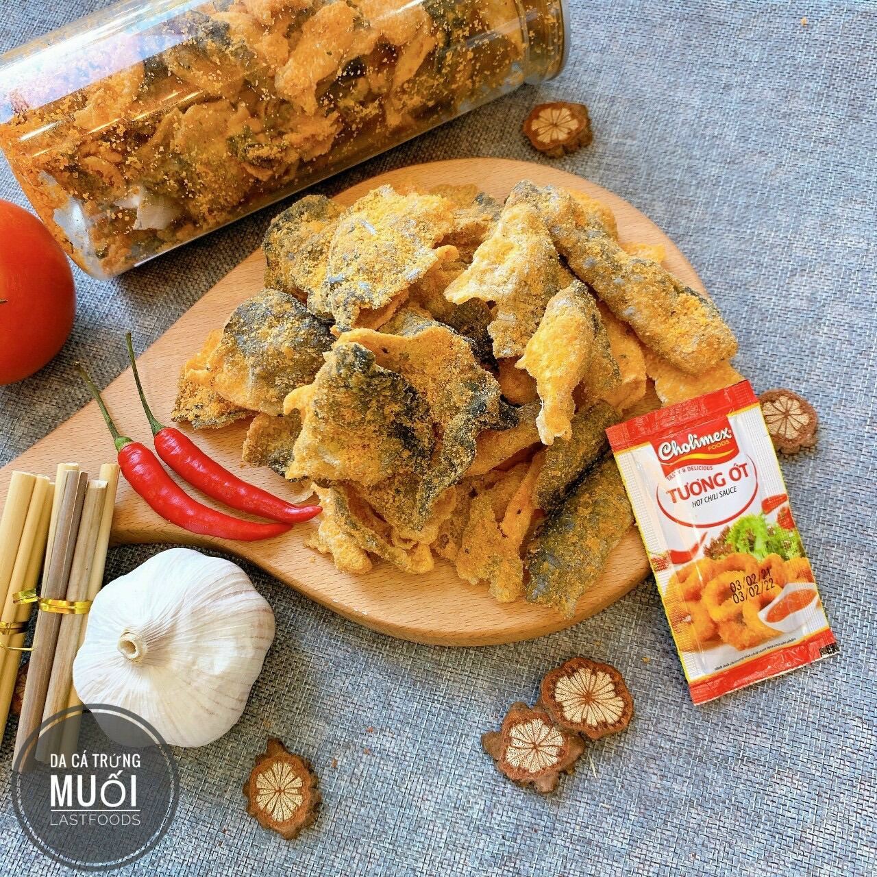 [HCM] Da cá trứng muối túi zip 120gram