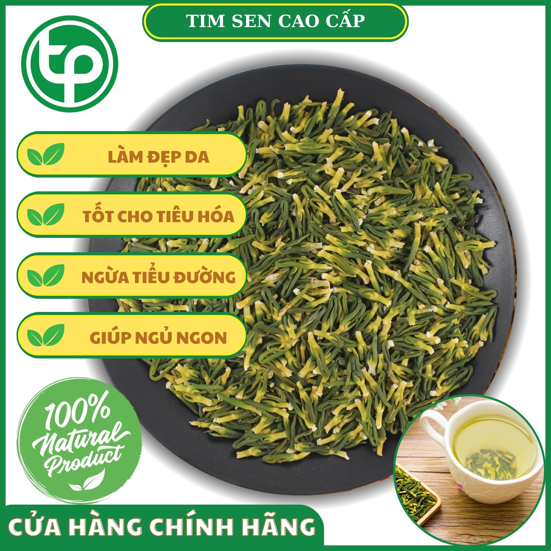 [Trà ngon loại 1] Trà tim sen khô 200g - Thảo Dược Tấn Phát