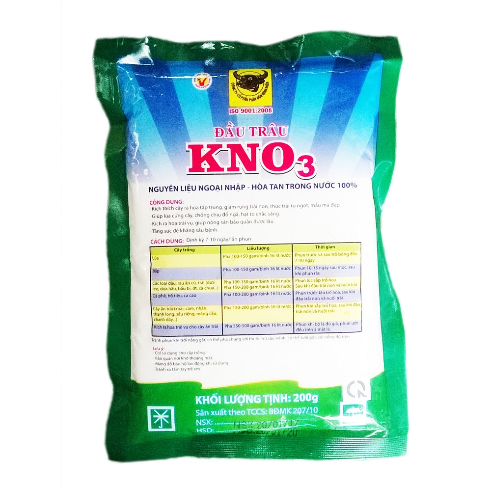 Phân bón lá cao cấp KNO3 Đầu-Trâu-200g