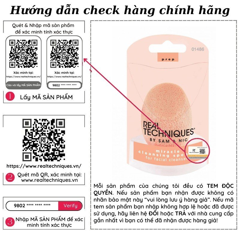 Mút Real Techniques Miracle Cleansing Sponge