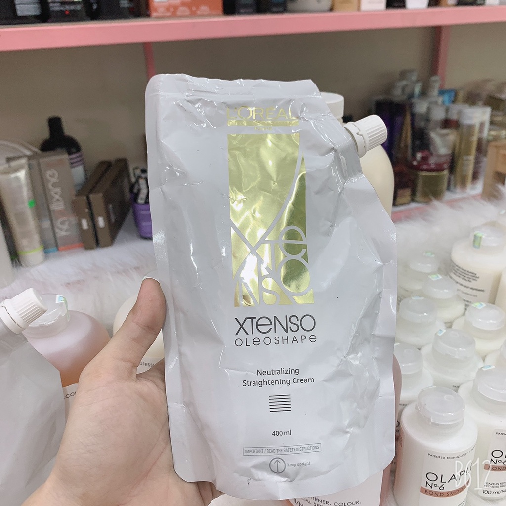 Kem uốn Nóng, Duỗi Ép Tóc  R+ SIÊU KHỎE  Loreal XTENSO OLEOSHAPE 400ml – Tóc Thẳng Mượt, Ít Hư Tổn.
