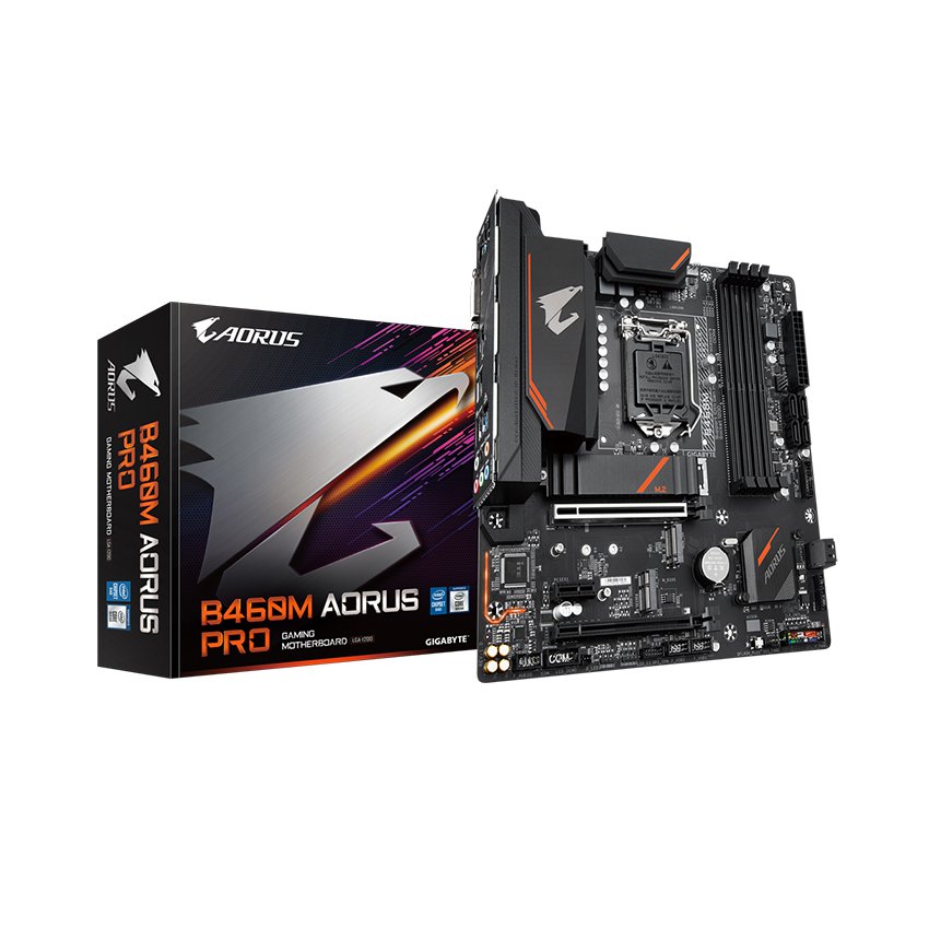 Mainboard Gigabyte B460M AORUS PRO (Intel B460, Socket 1200, m-ATX, 4 khe RAM DDR4)