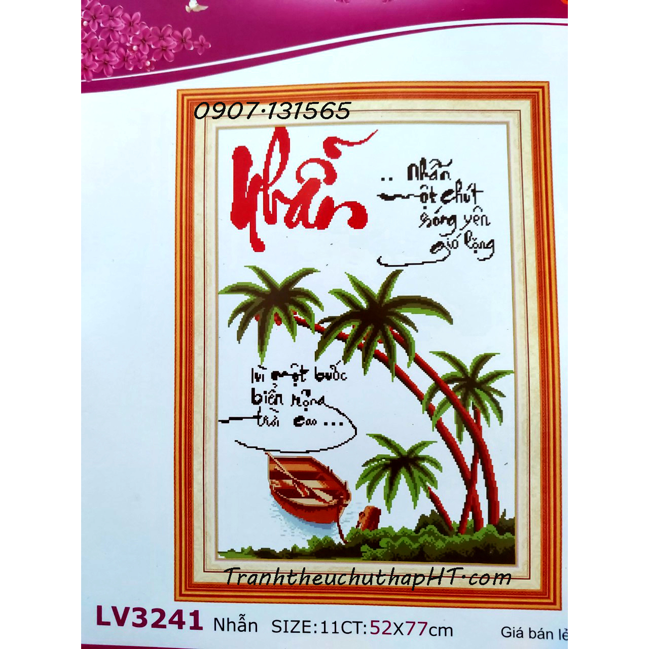 Tranh thêu chữ thập chữ nhẫn LV3233 - tự thêu
