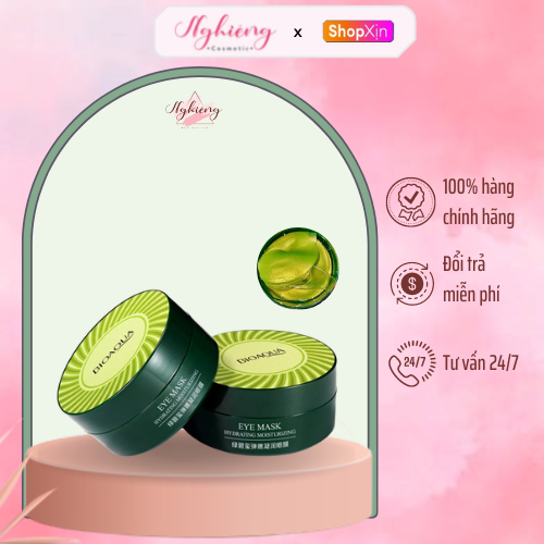 [FREESHIP + GIẢM GIÁ] Mặt Nạ Mắt Bioaqua Tảo Biển - Cấp Ẩm Dưỡng Mờ Thâm Trẻ Hóa Green Elastic Moisturizing Eye Mask - Hũ 60 Miếng Nghiêng Cosmetic