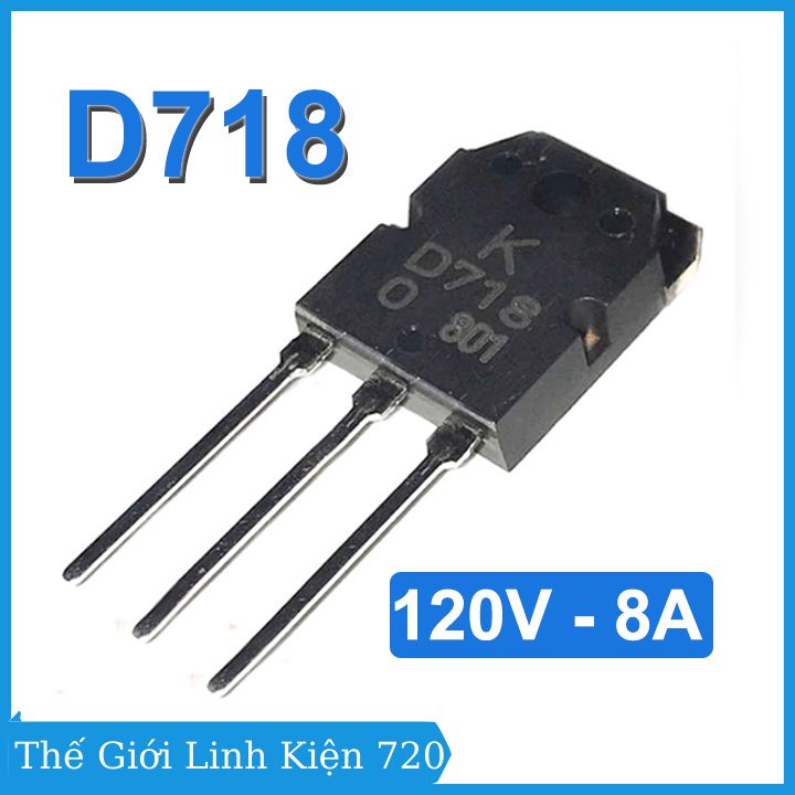 Transistor d718, linh kiện điện tử ic d718 to-247 trans npn 8a 120v